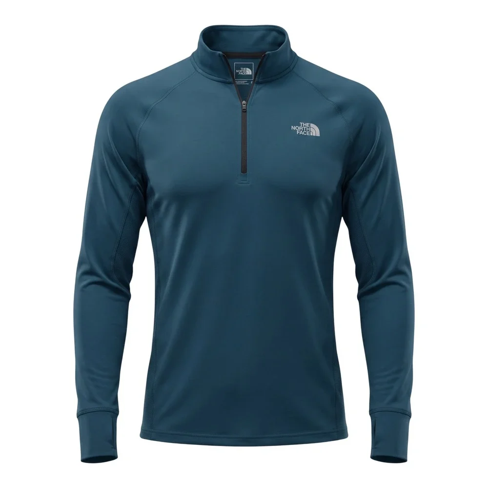 The North Face Mens Quarter Zip Pullover Blue Athletic Hiking Shirt Large 2451